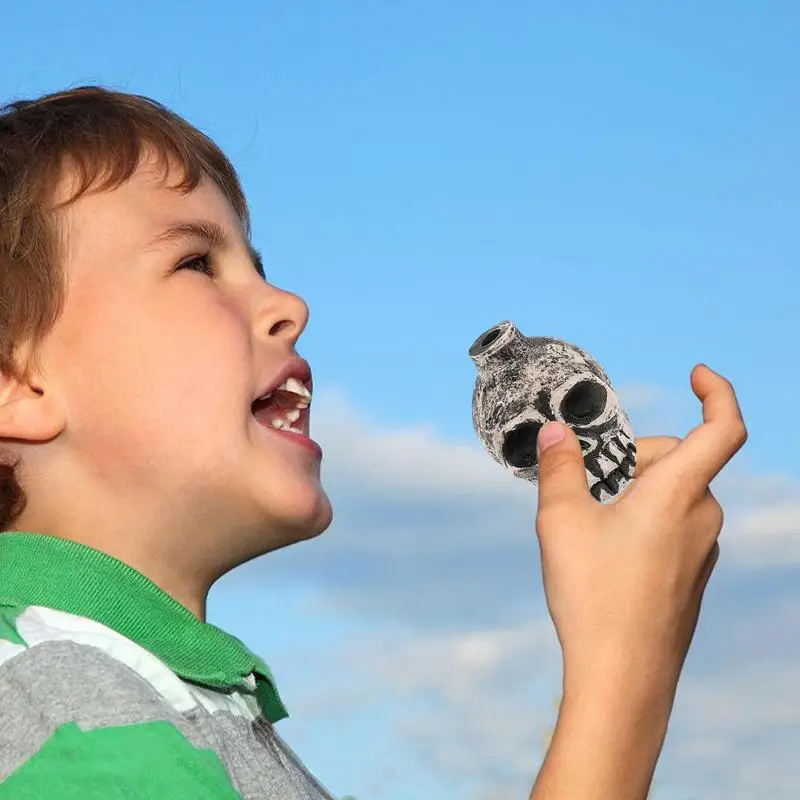 Aztech Death Whistle Portable Skull Whistle Wacky Whistle Stress Relief Toys Terror Whistle Weird Instruments for War Death