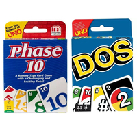 HOT SALE!!UNO DOS Card Games PHASE 10 Card Family Funny Entertainment Board Game Poker Kids Toys Playing Cards