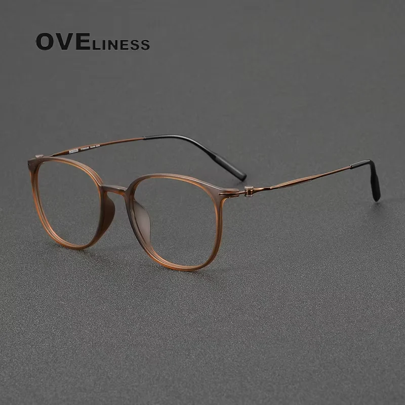 

2025 Vintage Acetate Titanium Glasses Frame Men Round Eyeglasses Frame Women Luxury Brand Eyewear spectacles