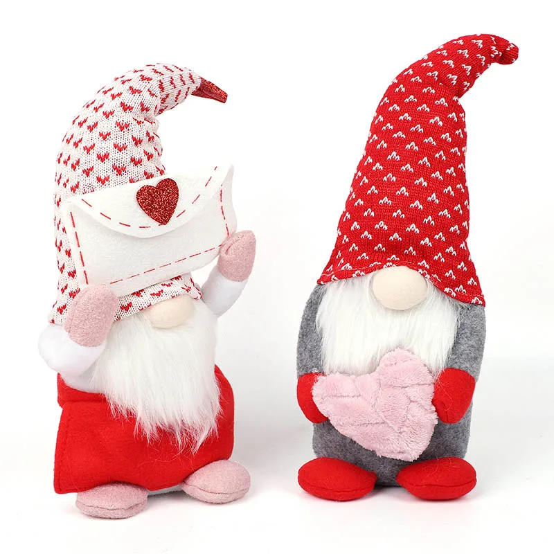 

Valentines Day Faceless Gnome Plush Doll Envelope Love Heart Love Heart Elf Doll Home Desktop Ornaments Wedding Party Decoration