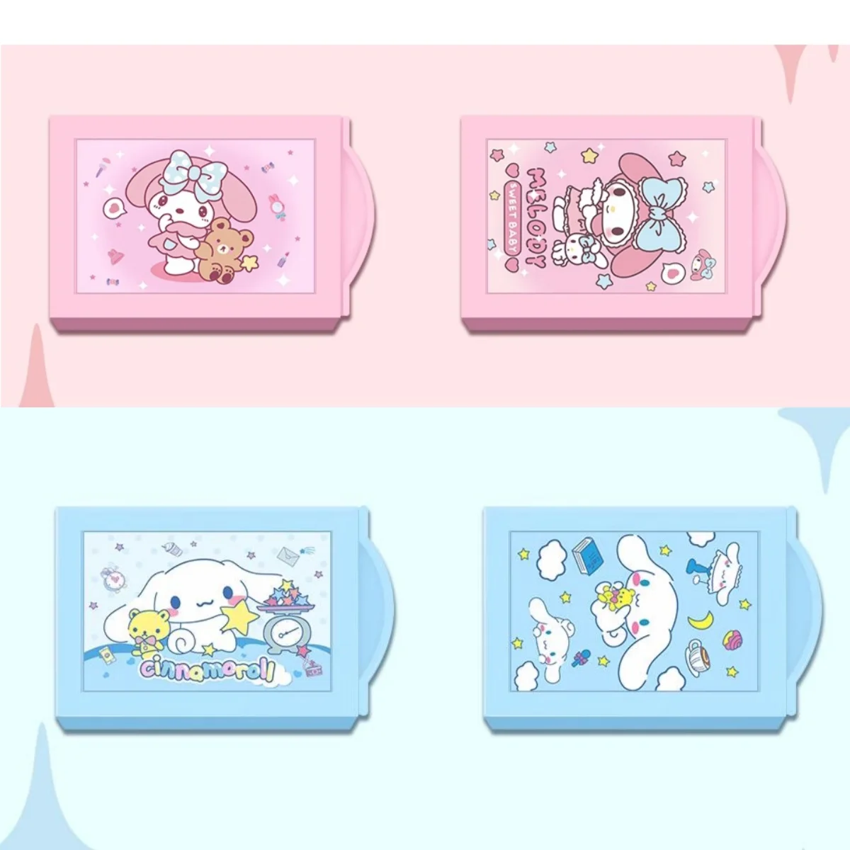 

kawaii Sanrio magic box cinnamoroll kuromi eraser storage box kids cute student my melody cartoon children toys small gift pvc