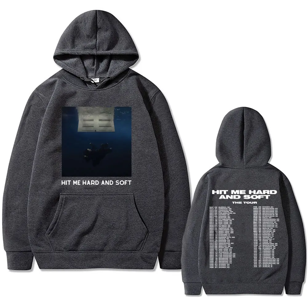 Hit Me Hard and Soft The Tour 2024 Music Album Double Sided Print Hoodie Men Women Fashion Oversized Pullover Male Streetwear