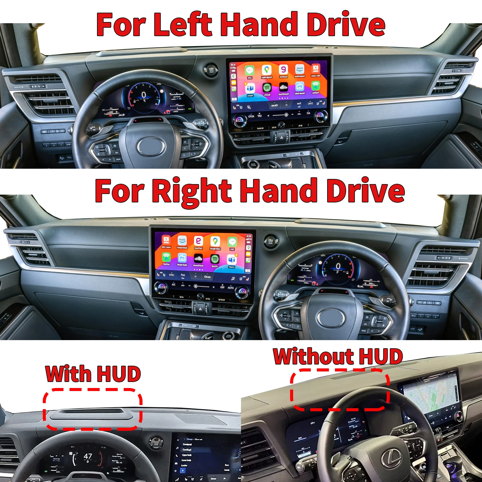 لكزس GX 550 GX550 J250 GX550H 2024 2025 2026 DashMat ظلة واقية السجاد اكسسوارات سيارة Dashmat غطاء لوحة القيادة الوسادة