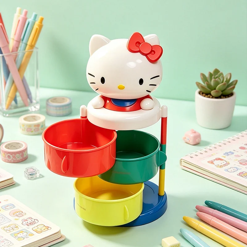 Token Tray Organizer - Caja de Almacenamiento Giratoria Kawaii Hello