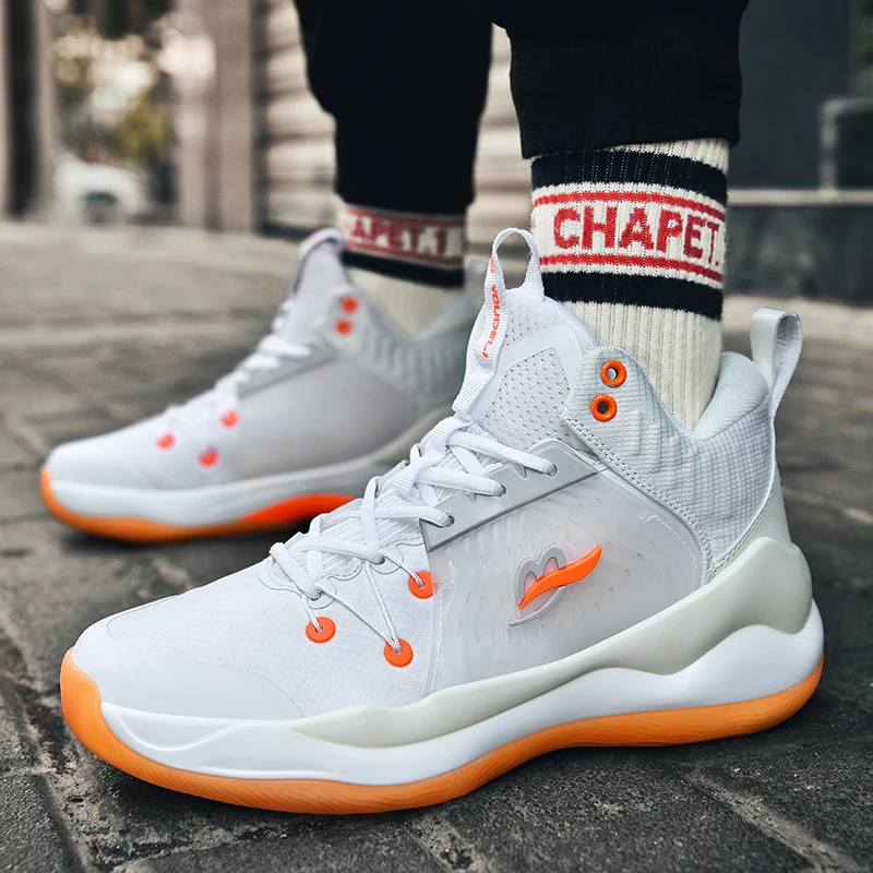 

Баскетбольная обувь для мужчин, дышащая Молодежная Нескользящая амортизирующая высокоэластичная спортивная обувь для профессиональных тренировок