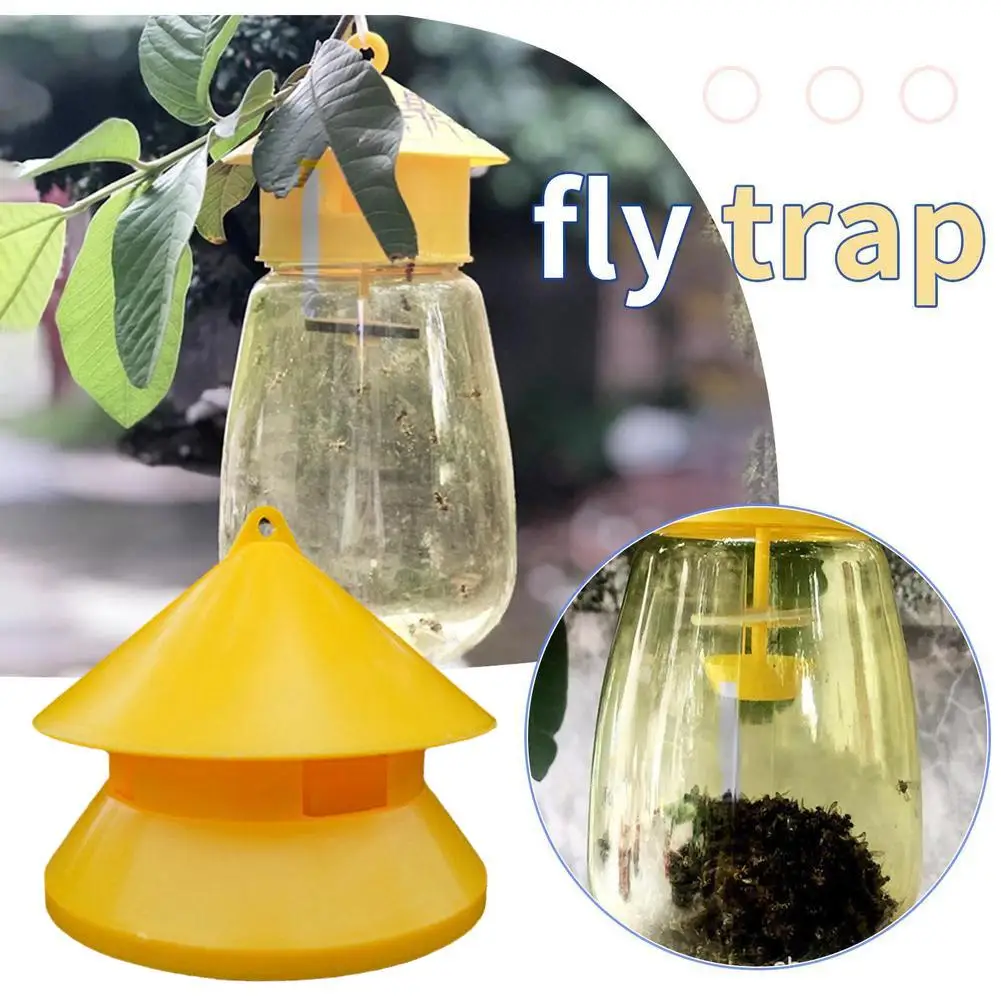 Fruit Fly Trap Killer Yellow Plastic Drosophila Trap Anti Fly Fruit Fly Killer Catcher Orchard Insect Trap Pest Control Products