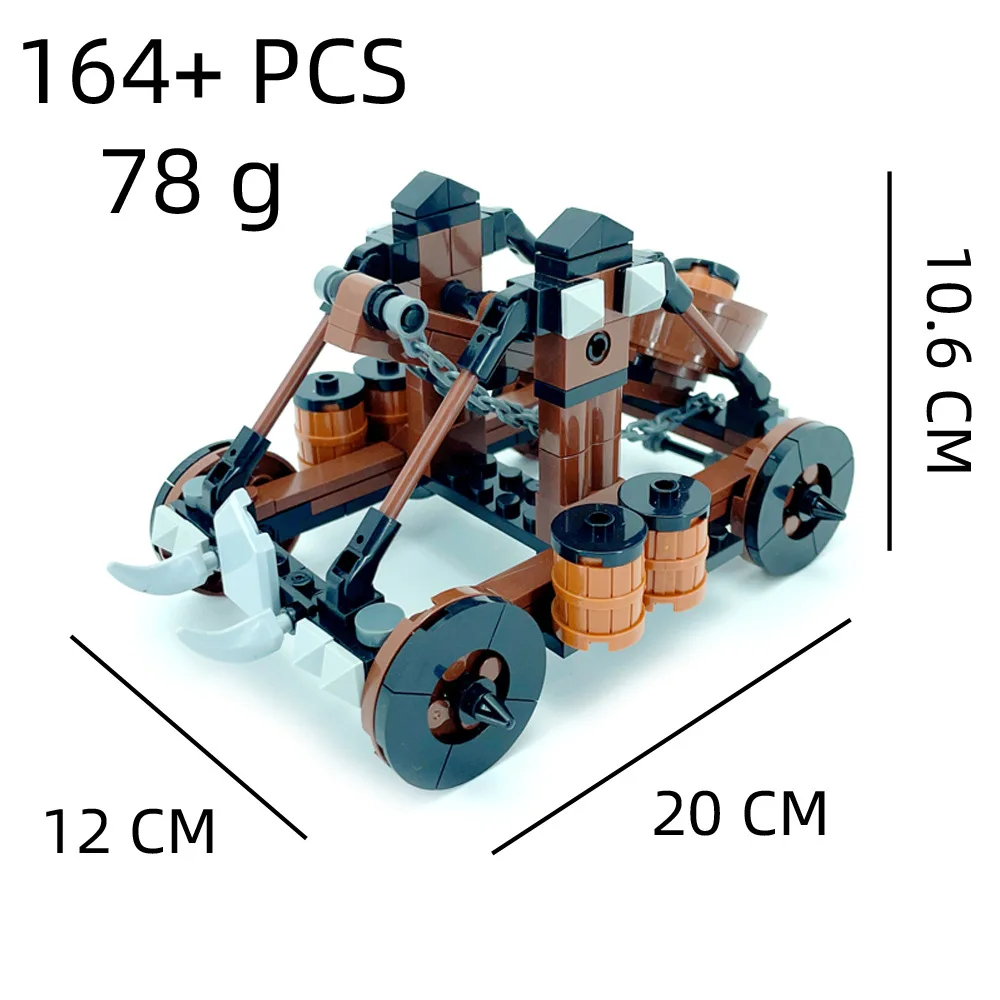 Middle Ages Military MOC Building Blocks Catapult Vehicle Siege Weapon Stone Throwing Machine Bricks Toys Compatible With LEGO