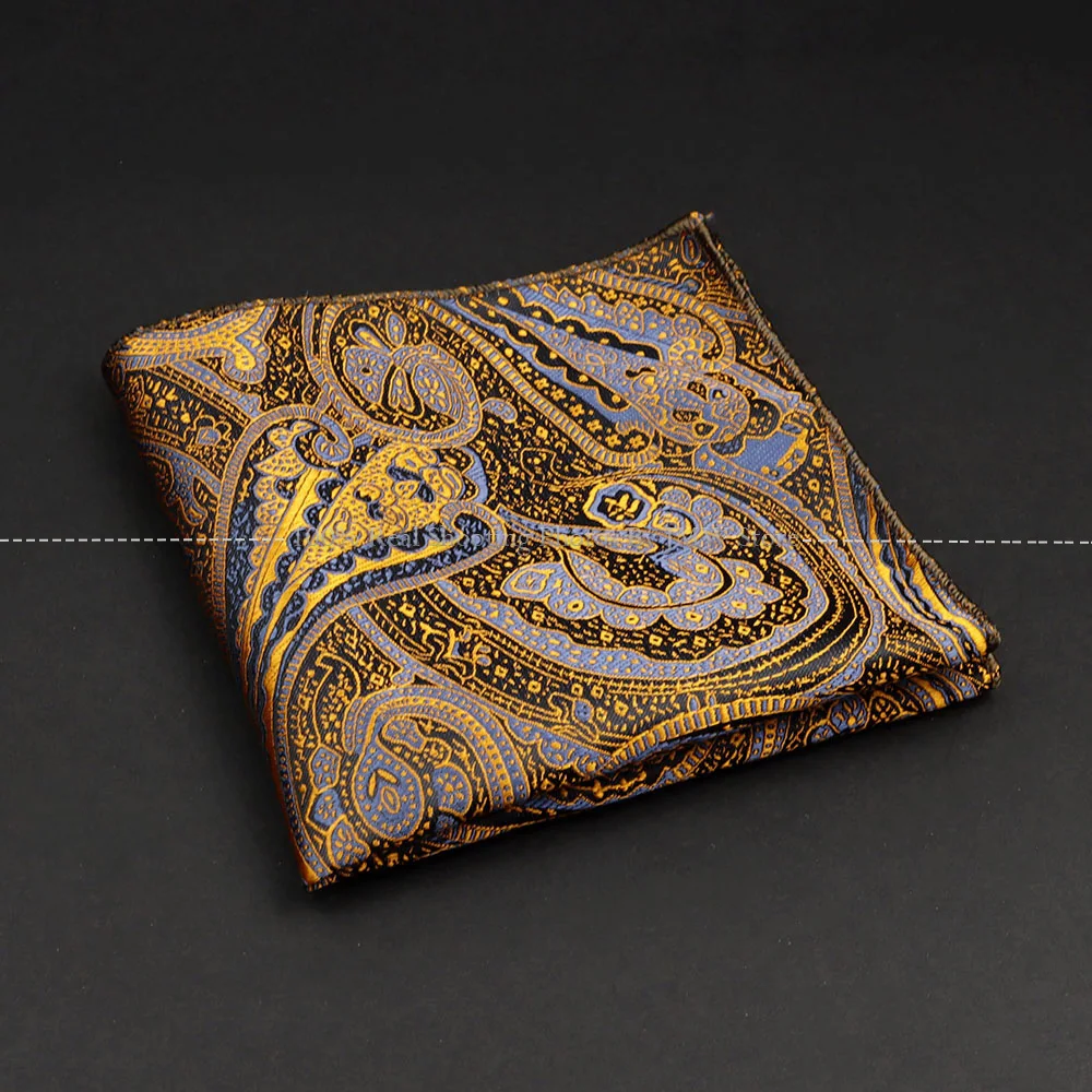 Men's Solid Colors Hankerchief Scarves Vintage Paisley Men Suit Pocket Square Wedding Dress Chest Towel Suit Accessories Gift
