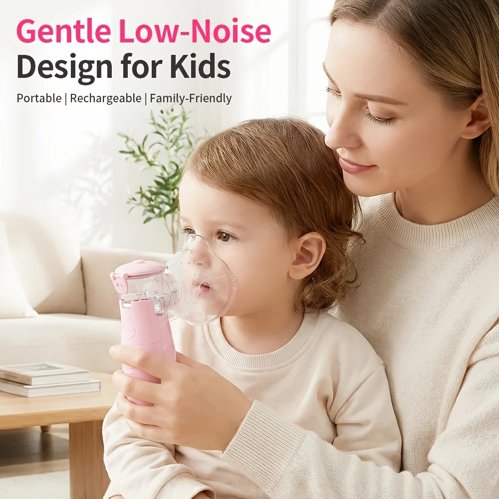Mesh Nebulizer Portable Inhaler Machine Smart Timer Silent Atomizer for Kids Adult Rechargeable Home Medical Respiratory Care