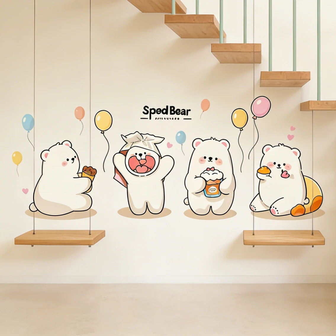 1PCS Children's Bedroom Wardrobe Stickers Renovation Cartoon Wall Decals Self-Adhesive Cabinet Door Wall Decorations