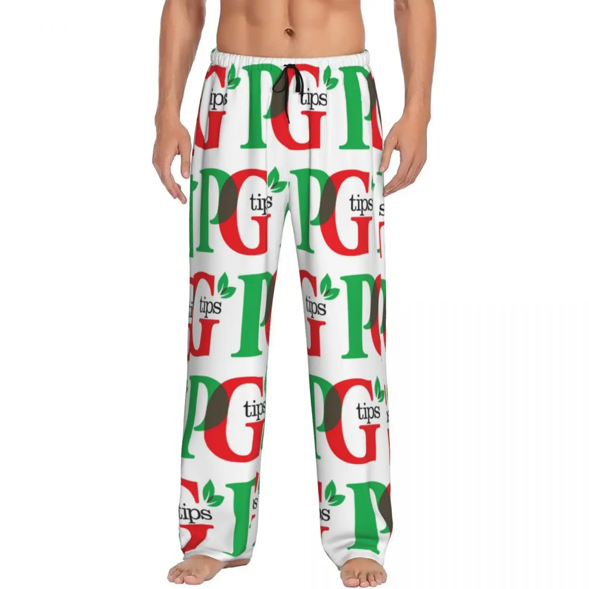 Custom PG Tips Pajama Pants Men Sleepwear Sleep Lounge Bottoms with Pockets