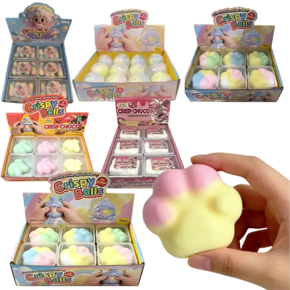 Mint Chocolate Crispy Wax Ball Squishy Toy Crunch Sound Squeeze Reshaped Handmade Stress Relief Fidget Toys Wit Storage Box Gift