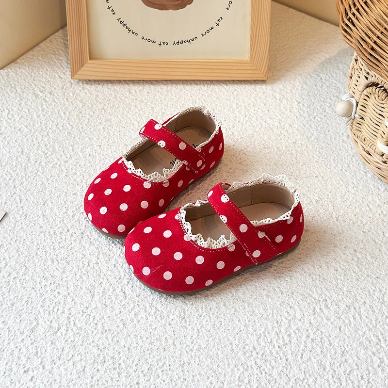 Girls PU Leather Shoes Spring Autumn New Children's Breathable Soft-soled School Student Loafer