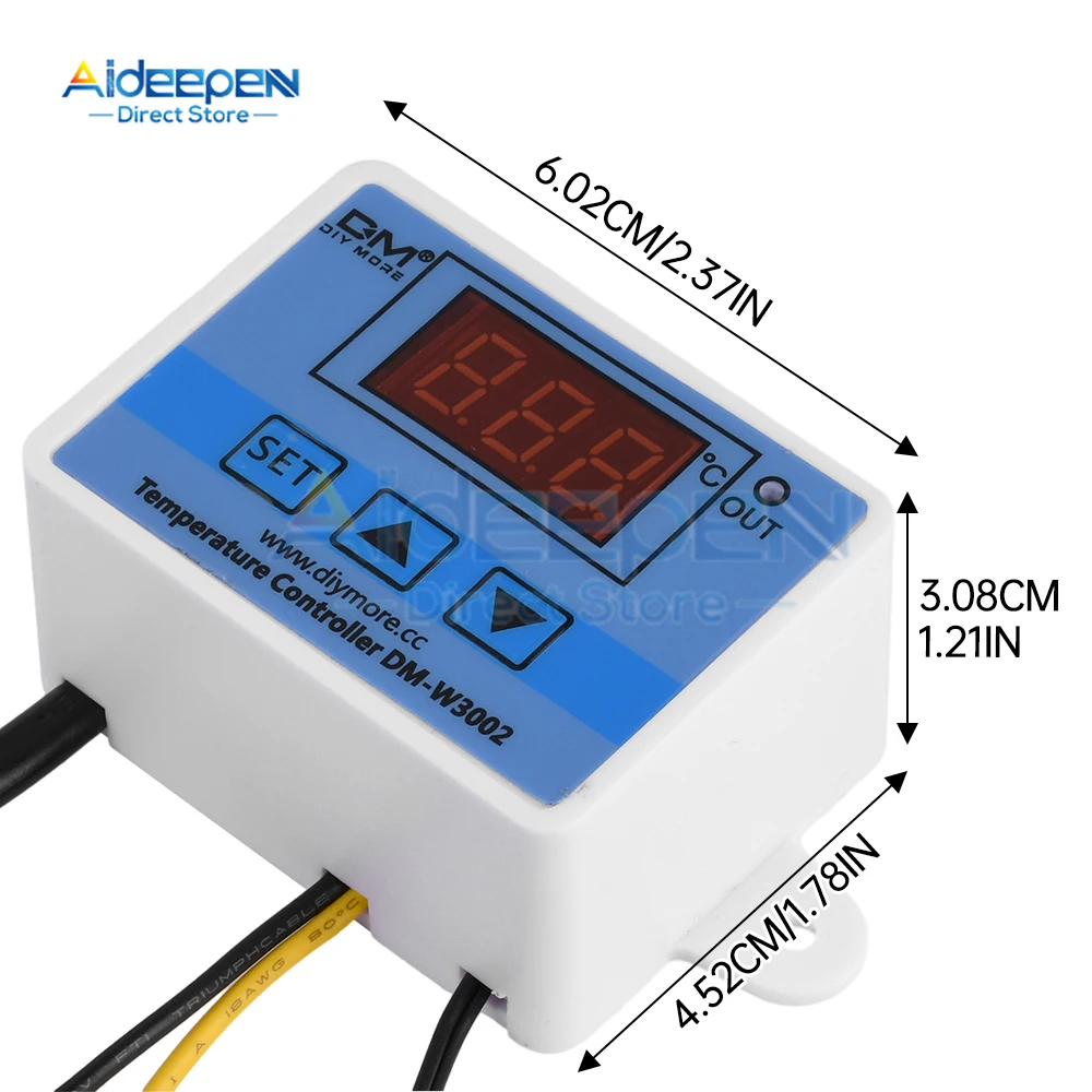 DM-W3002 متحكم في درجة الحرارة التيار المتناوب 110 فولت LED التحكم الرقمي ترموستات الحواسيب الصغيرة التبديل منظم الحرارة الاستشعار مع الولايات المتحدة التوصيل