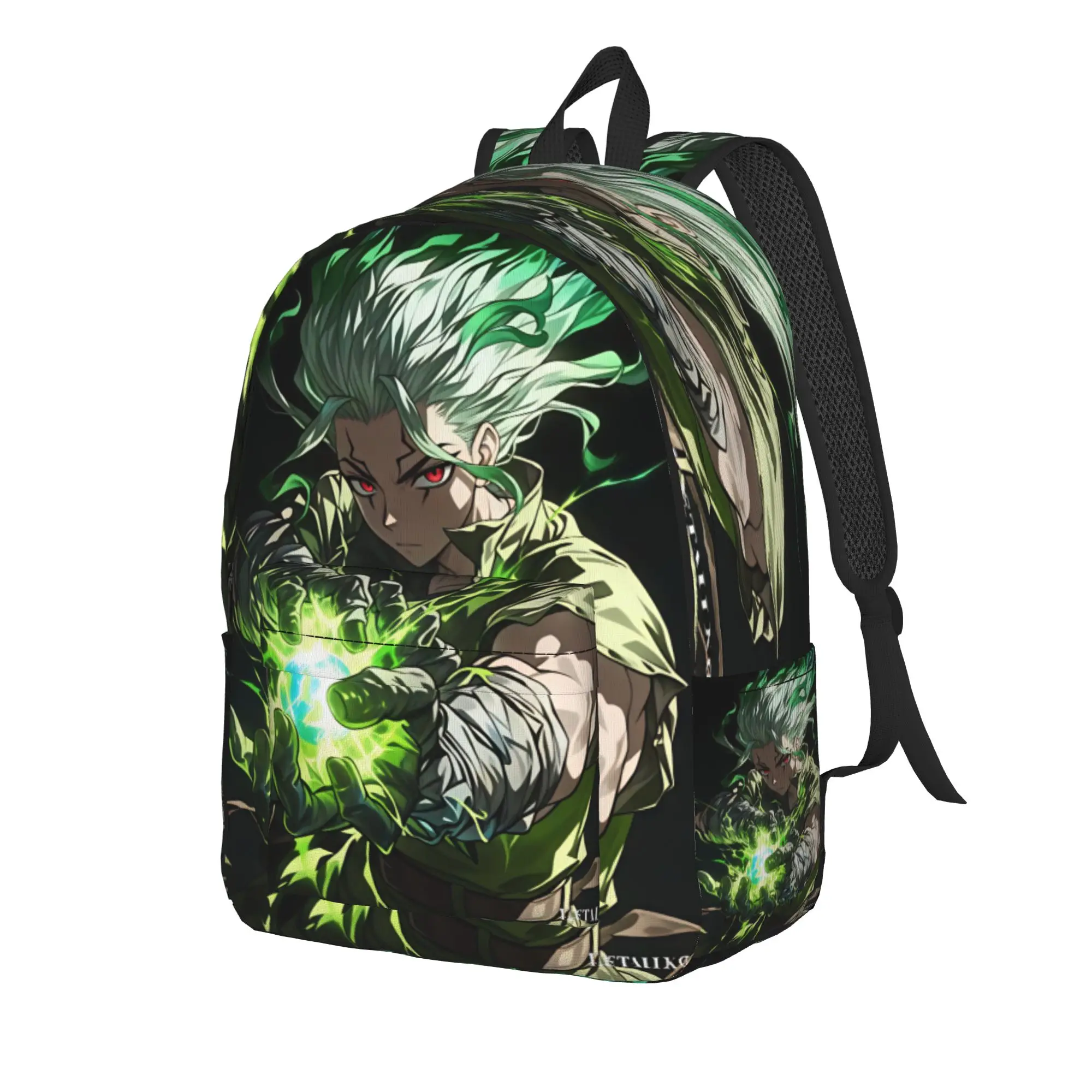 Senku Ishigami  Backpack  Funny Backpacks Youth Hiking Durable School Bags Custom Rucksack