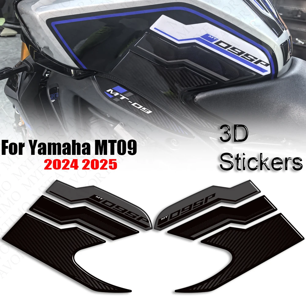 2024 2025 Voor Yamaha Mt09 MT-09 MT 09 Tank Pad Stickers Tankdop Krasbestendig Kuip Voorspatbord 3D Hars Stickers
