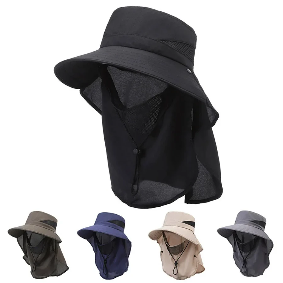 

Summer New Hat Men's Outdoor Mountaineering Sunshade Fisherman Hat Summer Big Brim Breathable Sunscreen Fishing Hat