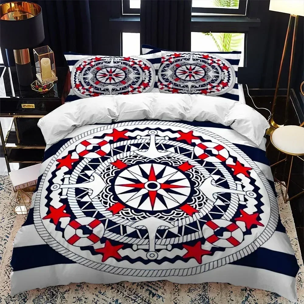Nautical Series Supplies Set Duvet Cover Set Bedding Sets For Adults Bed With Pillowcases No Filling Luxury Birthday Gifts
