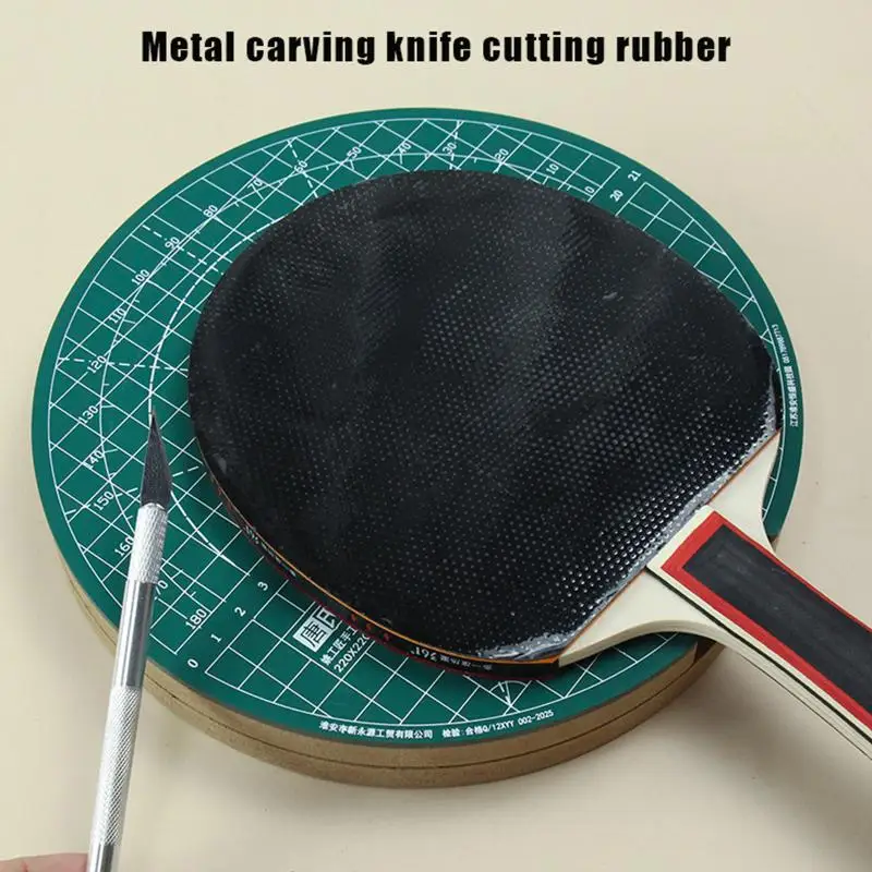 New Table Tennis Rubber Rotating Cutting Mat Set DIY Cutting Tool With Cutting Knife Ping Pong Racket Pasting Accessories