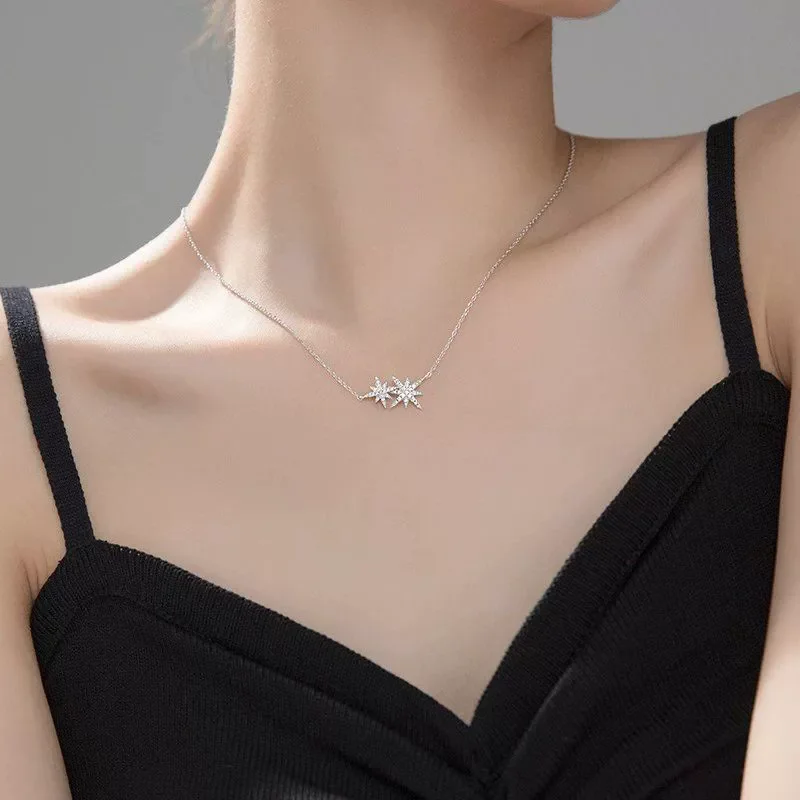 

Новое ожерелье со звездой из стерлингового серебра 925 пробы, кулон для женщин, модный дизайн, крутая цепочка на ключицу для девочек, подарок для свадебной вечеринки, ювелирные изделия Acc