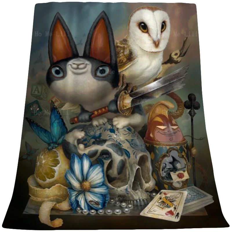 Couverture Pop Surrealism Skull Art Island, ConTim ou Theatre l Rabbits Animals, Scrawl Glutnel, Ho Me CAN I Fit for Trave Camp Home, etc.