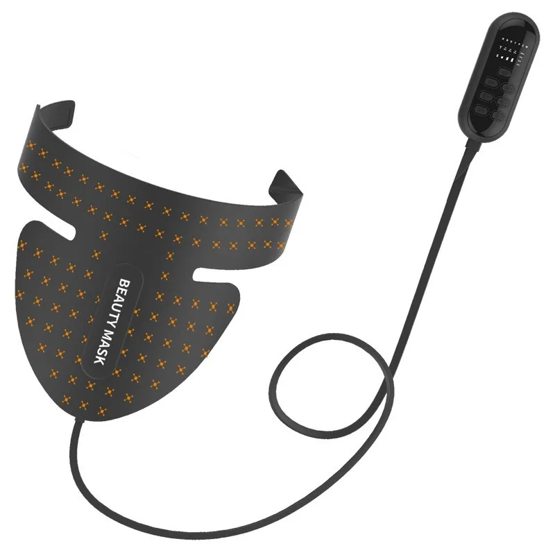 充電式シリコンネックマスク、マルチスペクトルLED光線療法、アンチエイジング、肌の若返り、しわ減少、家庭用