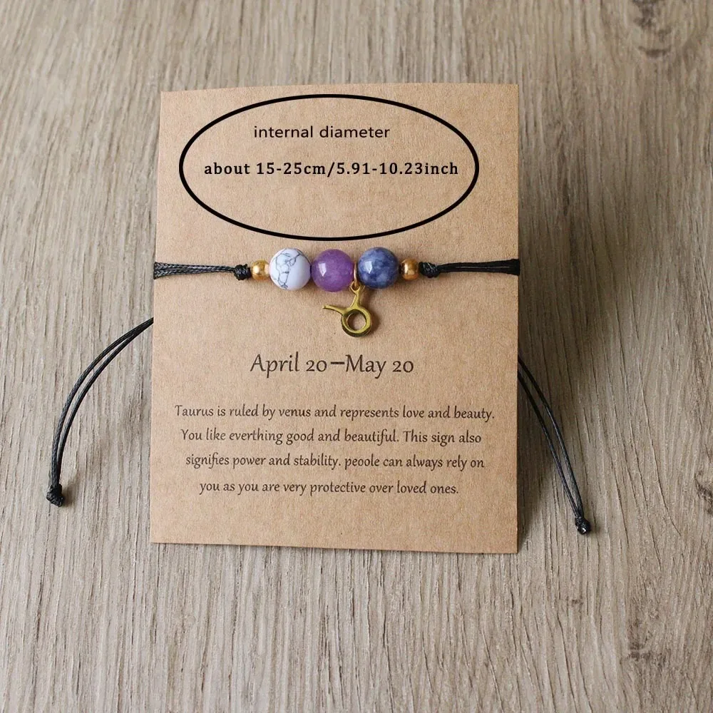 Aries Taurus Gemini Cancer Leo Virgo Libra Scorpio Sagittarius Capricorn Aquarius Pisces Gifts for Women Zodiac Bracelet
