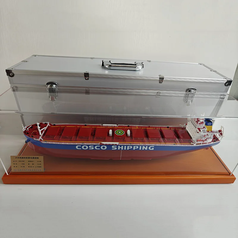 Modelo de barco contenedor, transportador marítimo terminado, 60cm, ABS, modelo de barco de carga, regalo de barco, simulación de adornos estáticos, exposición conmemorativa
