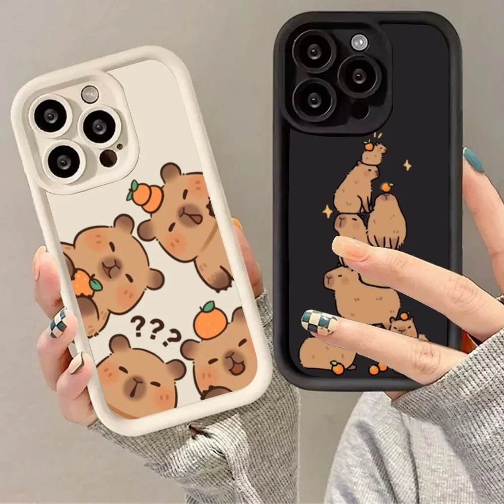 Lovely C-Capybara Phone Case Leather Comfortable Feel And Good Quality For 14 15 16 Promax 12 Phone Case IPhone 13