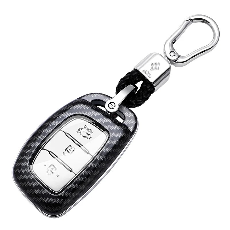 

For Hyundai 2015+ Flip Folding Key Hyundai 2015 Smart key ABS+fiber hard shell Carbon fiber Car Remote Key Case Cover