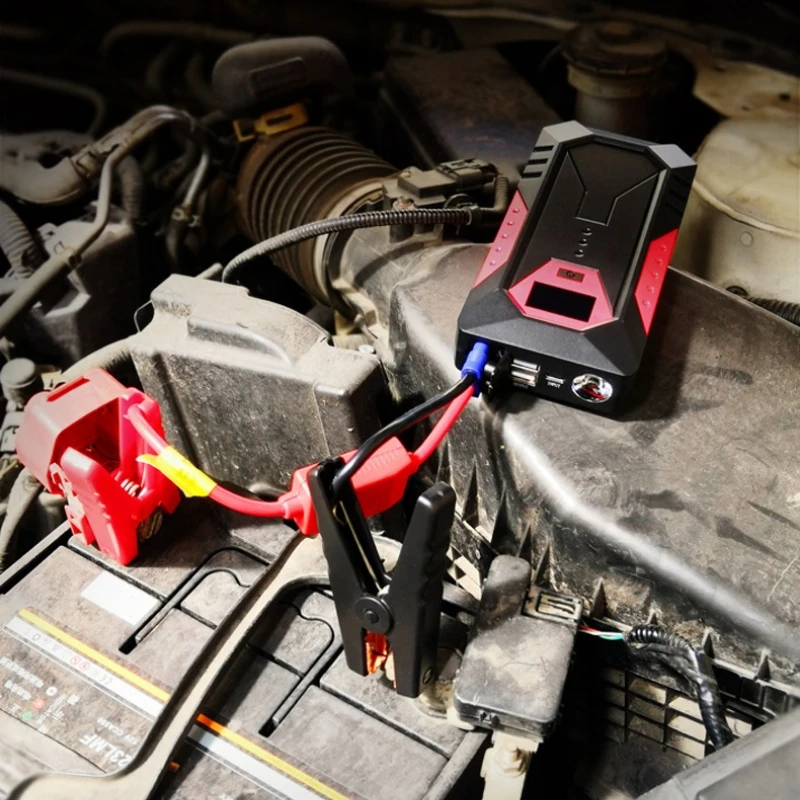 12V 6000mAh Portable Car Jump Starter Power Bank Petrol Diesel Car Emergency Booster Starting Device for Motorcycles, Auto