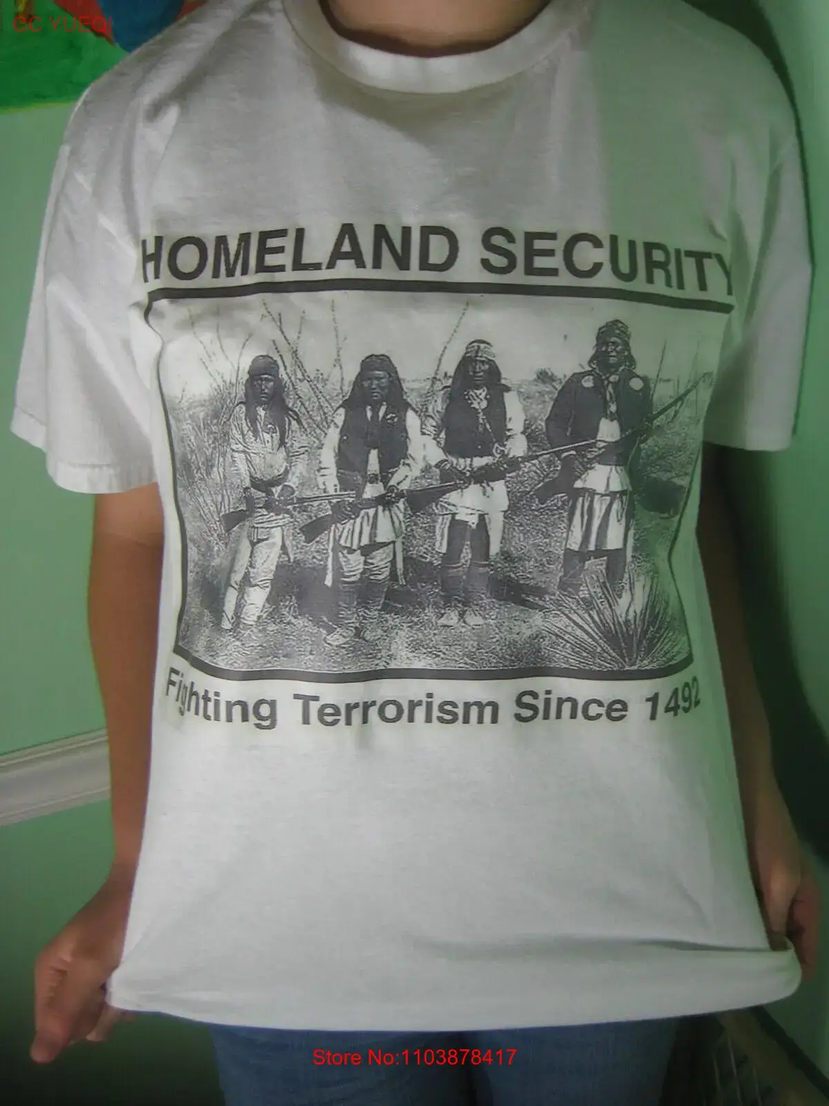 Homeland Security 1492 American Indians Funny t shirt tee