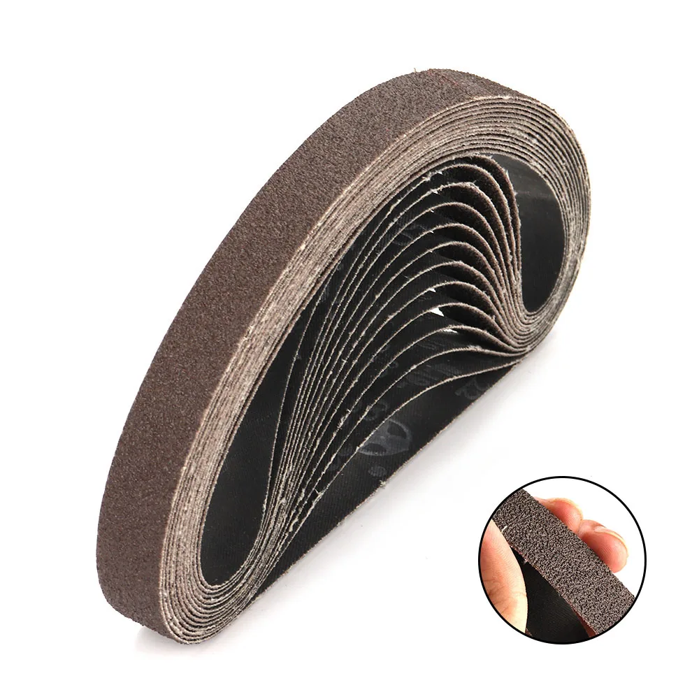 10 pcs/set 520*20mm Sanding Belts 40-800 Grits Sandpaper Abrasive Bands For Belt Sander Abrasive Tools Wood Soft Metal Polishing