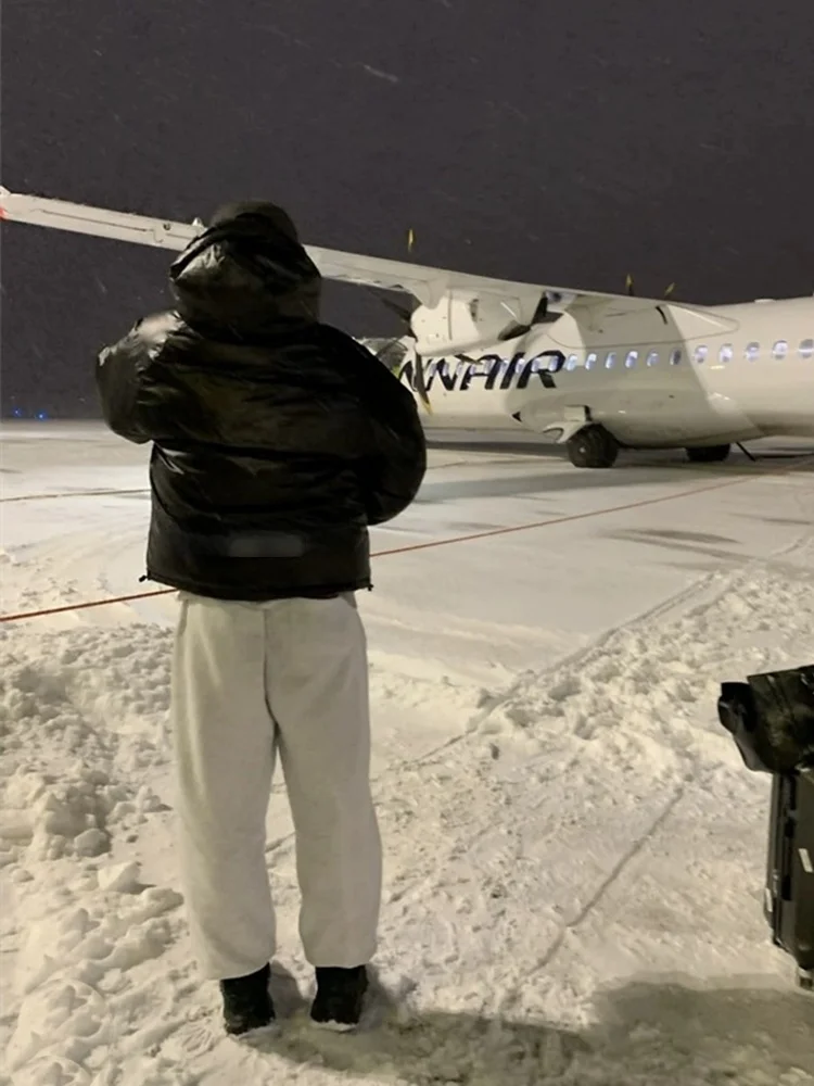 Double-Sided Letter down Jaet Women's Padded Coat Goose down Four Colors Hooded Loose Top Commute Sle Winter Outerwear