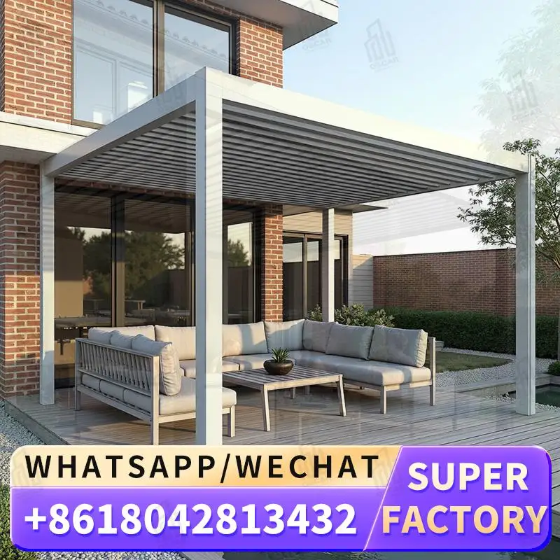 

High Quality Electric Heavy Duty Waterproof Modern Louvered Structure for Outdoor Patio Garden Backyard pergola