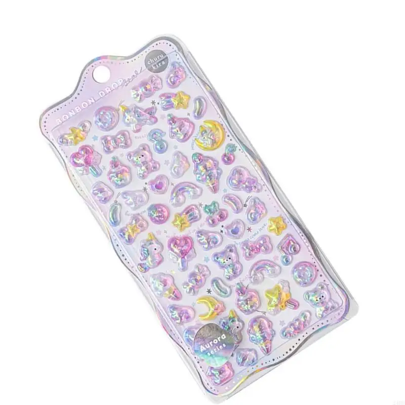 Relief Sticker Scrapbooking Creative Candy Drop Diy Diary Stapler Sticker Dekorationen Süßes ästhetischer Aufkleber Set 24BB