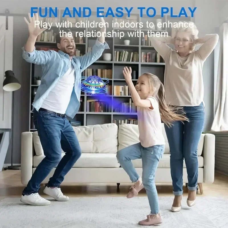 Flying Ball Children's Hand Controlled Color LED Cosmic Globe 360 ° Rotating Suspension Ball Suitable for Indoor and Outdoor Toy