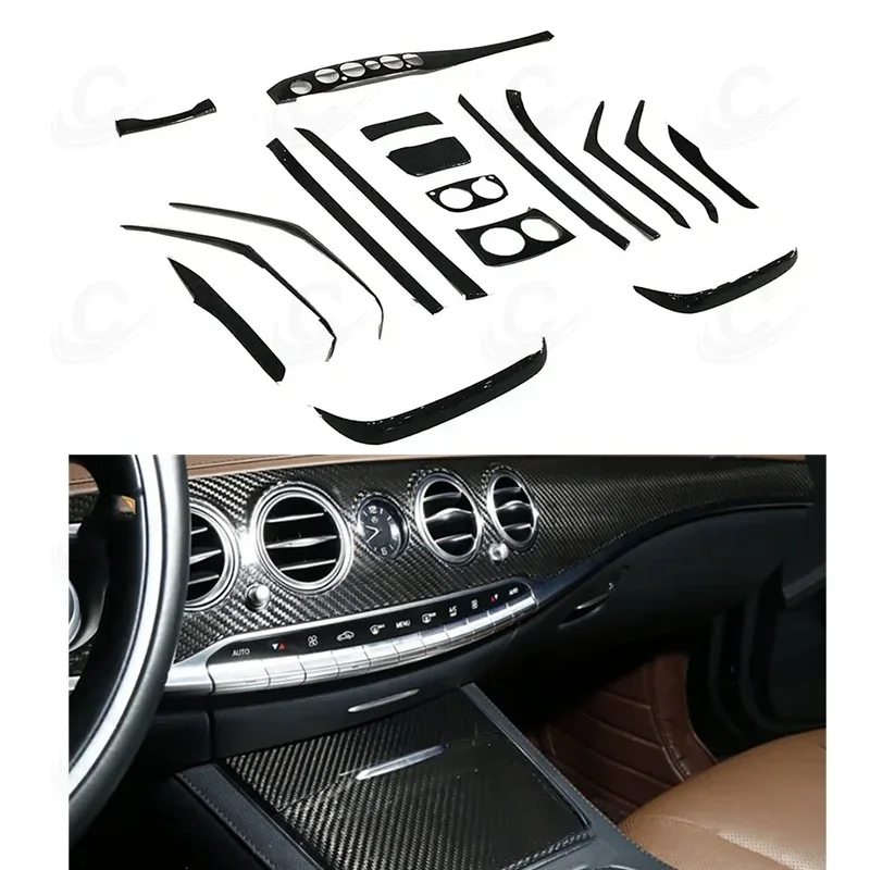 

18pcs of genuine ordinary carbon fiber interior trim for Mercedes Benz S-Class W222 S320l S400 2014-2020