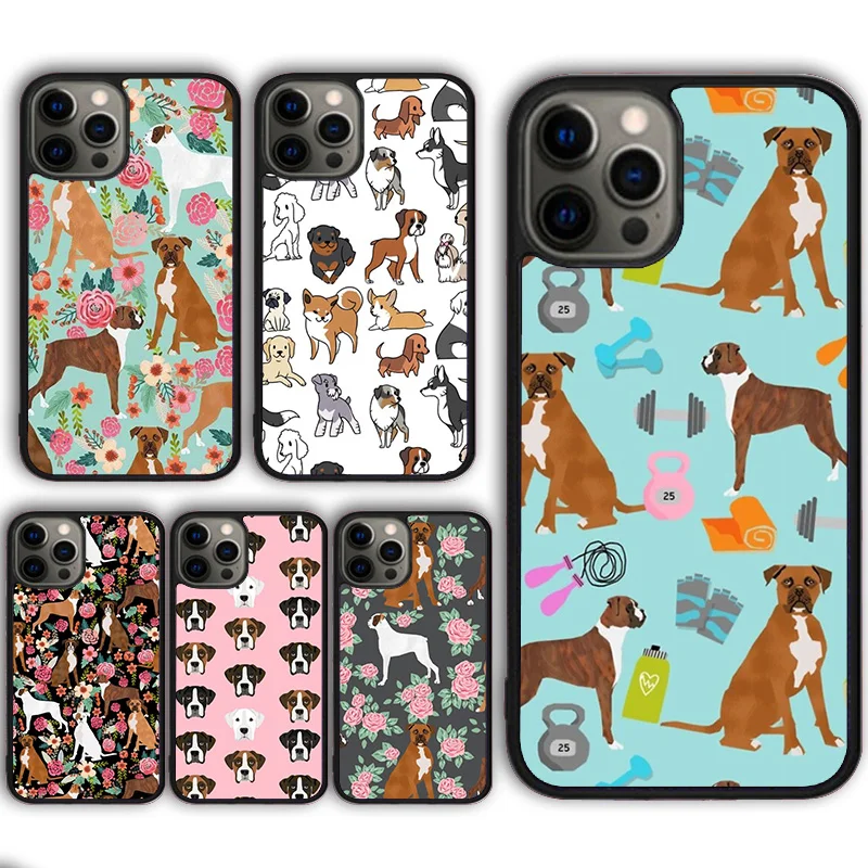 Boxer Dog Phone Case Cover for iPhone 16 15 SE2020 13 14 11 12 Mini Pro Max 6 7 8 Plus  coque fundas Shell