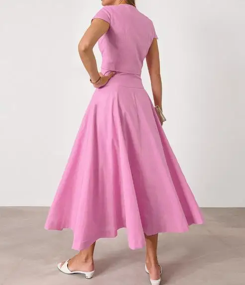 Рисунок 6 - Летняя розовая хлопковая юбка с