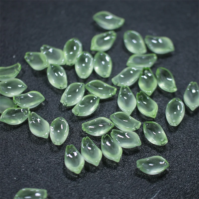 10/20/50pcs 10x17mm Snow Lotus Petal Shape Glass Beads Loose Beads Earring Headdress Jewelry Making DIY Crafts