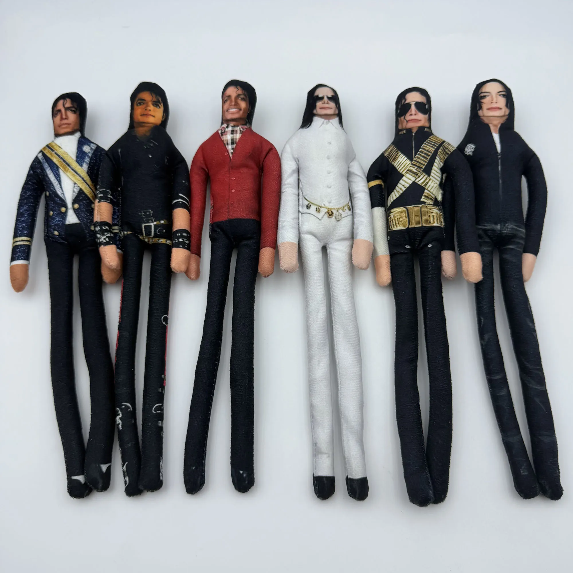 6 Stück Anime Michael Jackson Cosplay Requisiten-Puppe Plüsch-Stofffigur mit Beweglichen Gelenken Raumdekoration Geschenk für Fans
