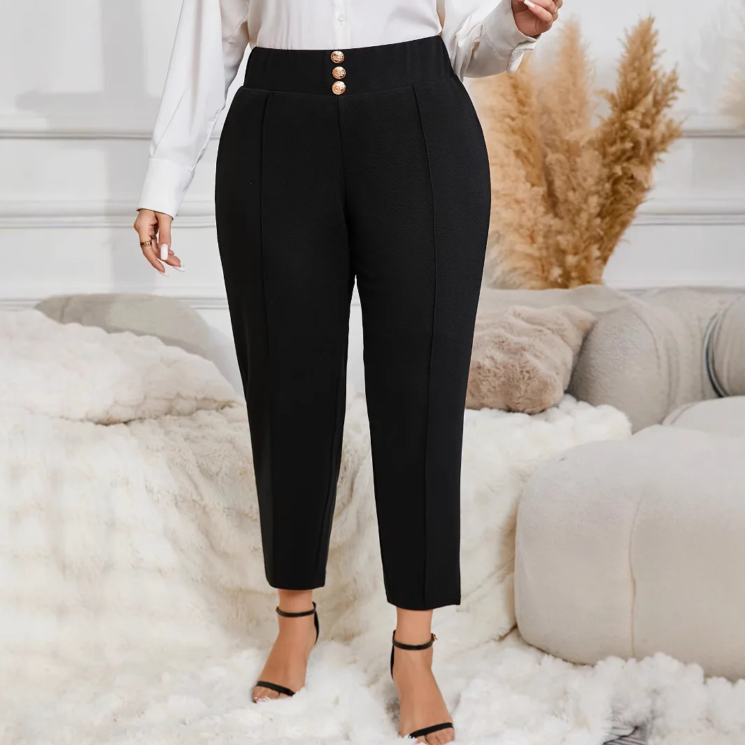

High Waist Casual Pants for Women plus Size Joker Elastic Waist European American Style Early Autumn Winter Women's Clothing