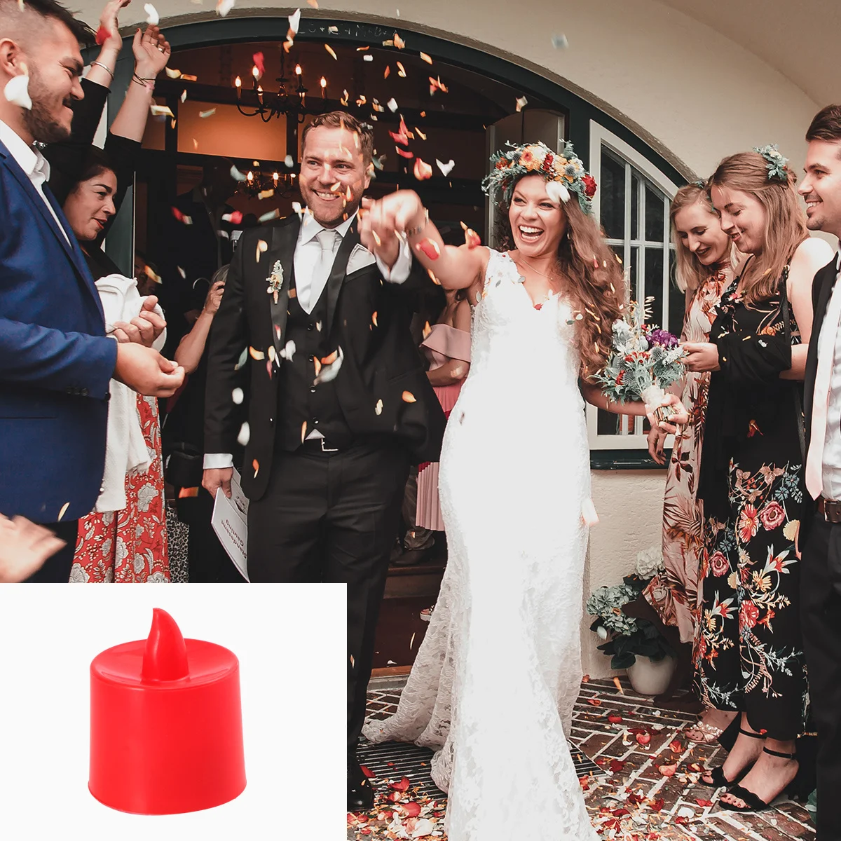 

12pcs Led Electronic Candles Red Flameless Tea Lights For Wedding Party Decoration Lamps Holiday Banquet Night Light