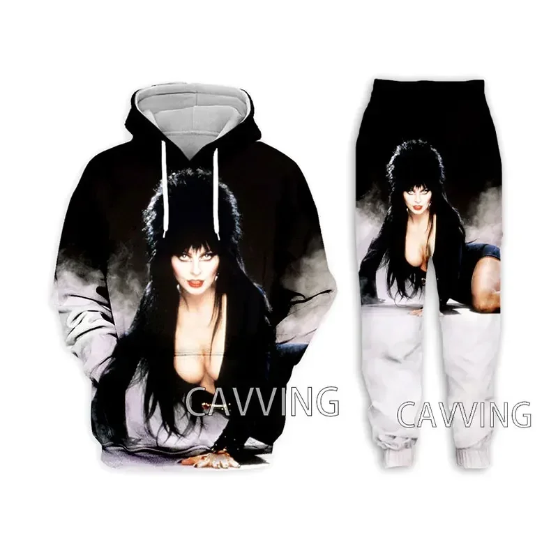 New Fashion Women/Men's 3D Print  E-Elvira Mistress  Hooded Sweatshirts + Pants Trouser Suit Clothes Two-Pieces Sets   U01