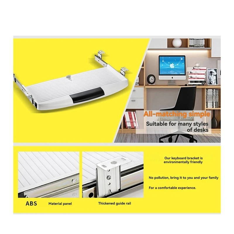 Under Desk Keyboard Storage Plate  Drawer Keyboard Tray Office Keyboard Holder Slide Out Keyboard Organizer