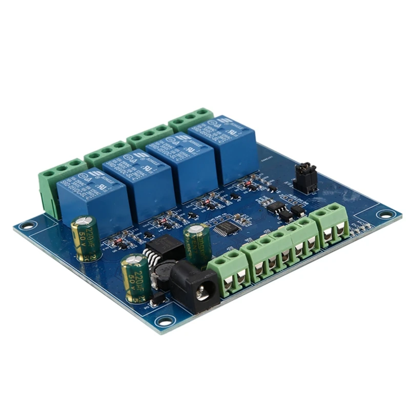 Modbus Rtu 7-24V 4 Channel Relay Module Switch RS485/TTL UART Communication Interface Connection 8-Bit MCU Control