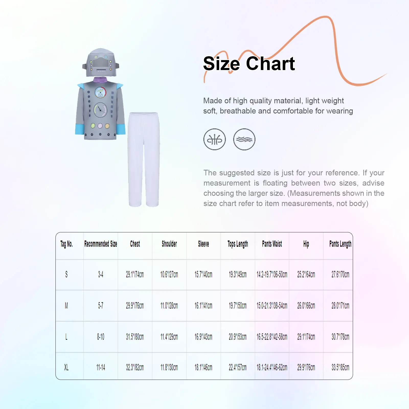 زي روبوت للأطفال التنكري بأكمام طويلة، قميص مطبوع ملون مع بنطال، أغطية رأس روبوتات لطيفة، ملابس حفلات الهالوين