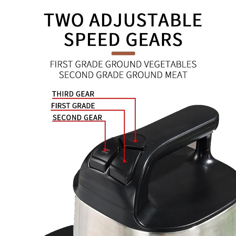 New Design Three Speed Stainless Steel 6L 8L 10L 12L Yam Fufu Pounding Machine Grinder Blender Electric Meat Chopper For Sale