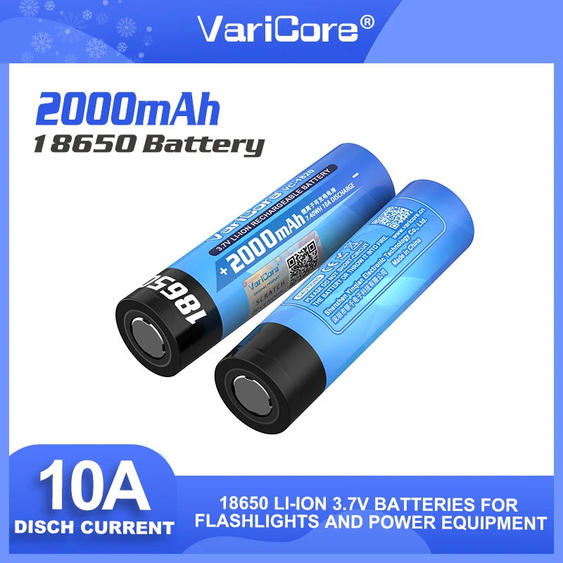 1-20 قطعة VariCore VC-1820 18650 2000mAh 3.7V بطارية ليثيوم قابلة للشحن للأدوات الكهربائية